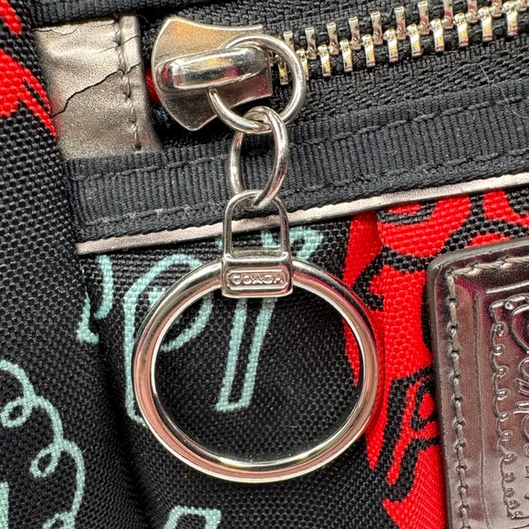 Coach Poppy Graffiti Satchel Black/Red Silver Hardware (Style 16200) - Picture 16 of 16